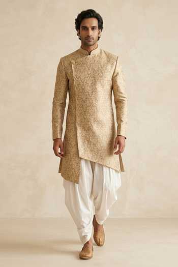 Arihant Rai Sinha Beige Floral Motif Kurta Set 