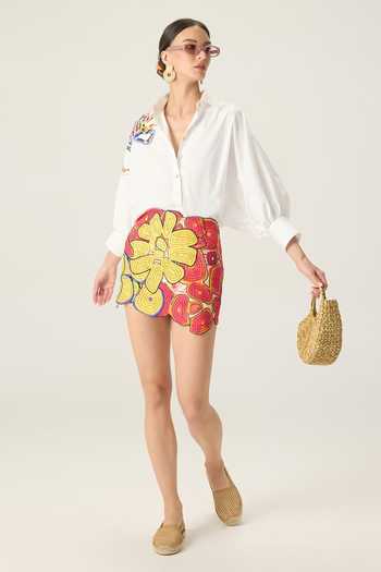 Saaksha & Kinni Makenna Abstract Hand Embroidered Skirt