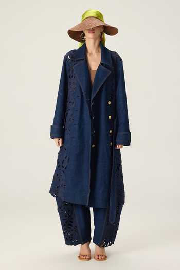 Saaksha & Kinni Georgina Hand Embroidered Trench Coat