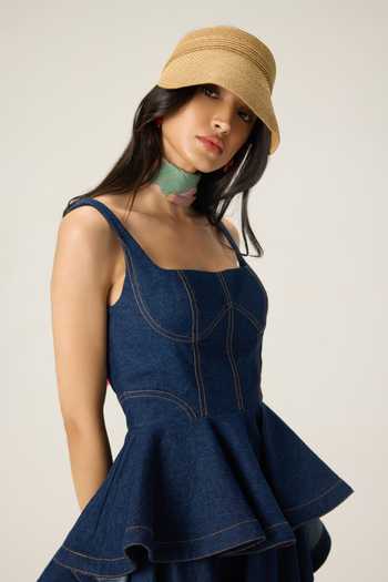 Saaksha & Kinni Peni Denim Peplum Top