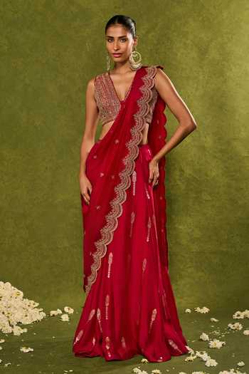 Chamee & Palak Amal Jamewar Pre-Draped Lehenga Saree Set 