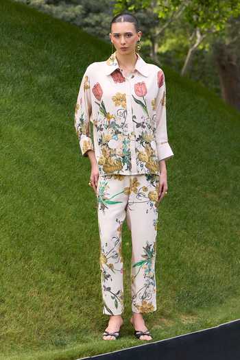 House Of Fett Whispering Floral Print Shirt & Pant Set 