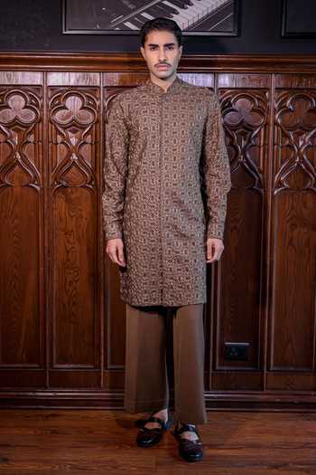 Jorah Men Geometric Pattern Kurta Set 