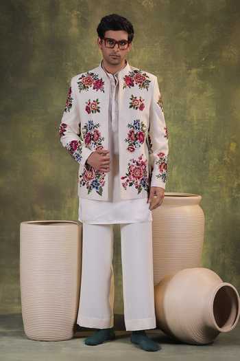 Jorah Men Embroidered Jacket & Kurta Set 