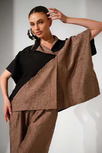 Stoique Emerge Crushed Silk Oversized Shirt 
