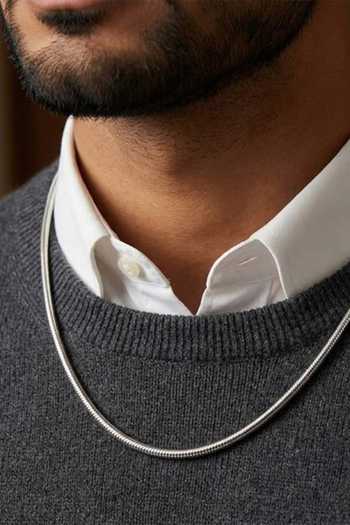 Arvino Silver Coil Necklace 