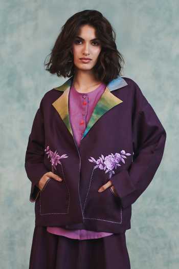 Saphed Embroidered Linen Jacket 