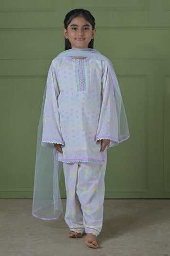 The Plum Bum Embroidered Kurta Farshi Salwar Set 