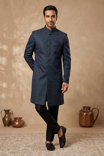 Arihant Rai Sinha Geometric Pattern Sherwani & Aligadhi Pant 