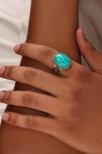 Arvino Carved Turquoise Ring 