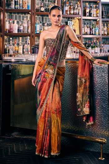 Cedar & Pine Saiyaara Floral Print Saree 