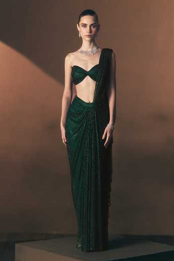 Angad Singh Cypress Soft Net Saree & Blouse 