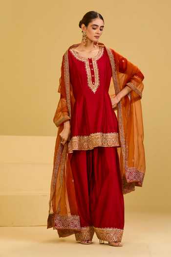 Esha Koul Round Neck Peplum Kurta Salwar Set