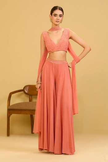Esha Koul Pink Palazzo & Blouse Set