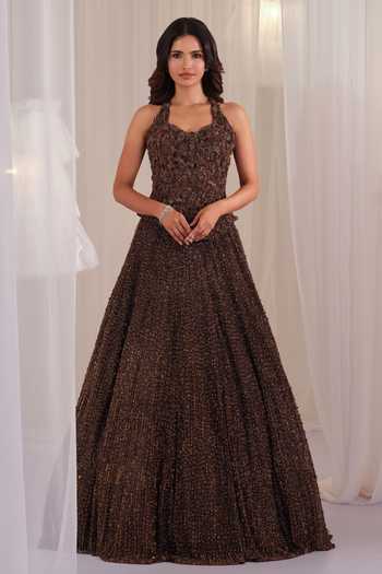 K&A By Karishma And Ashita Hand Embellished Corset & Lehenga Set 