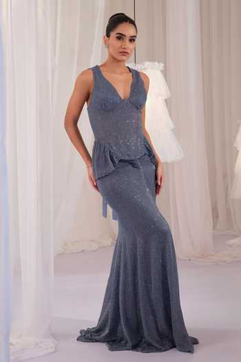 K&A By Karishma And Ashita Hand Embellished Corset & Skirt Set 