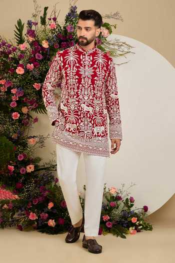 Kasbah Flora & Fauna Embroidered Short Kurta