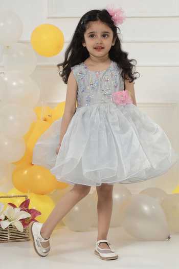 Little Bansi Floral Sequin Frock Dress