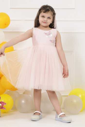 Little Bansi Beads & Sequinned Butterfly Frock Dress