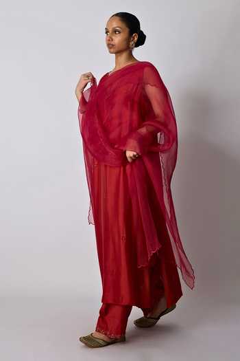 Rhua Vani V Neck Kurta Pant Set 