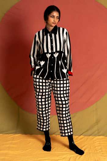 KA-Sha Grid Applique Pant 