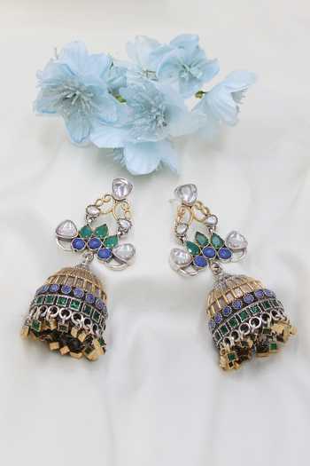 Sangeeta Boochra Stone Embellished Jhumkas 