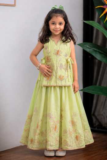 Lil Angels Embroidered Bib Lehenga Set 