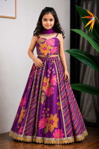 Lil Angels Purple Heart Lehenga Set 