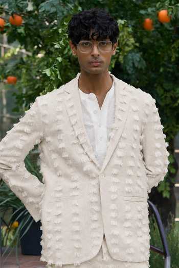 Dash And Dot Textured Frayed Blazer 
