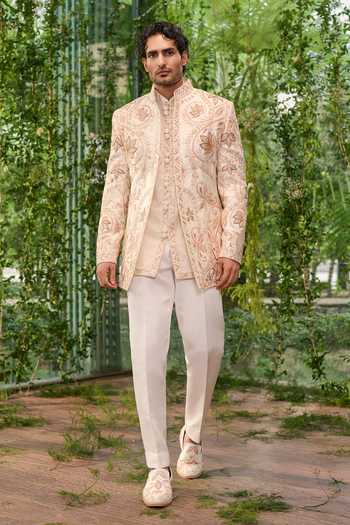 Jigar & Nikita Embroidered Jacket & Kurta Set 