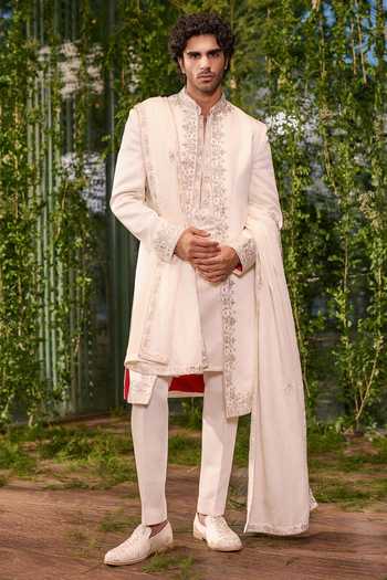 Jigar & Nikita Shvet Agni The Fearless King Sherwani Set 