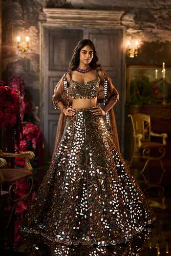 Seema Gujral Mirror Work Bridal Lehenga Set 