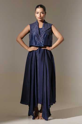 K-Anshika Cropped Jacket With Flared Dress