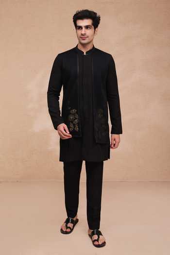 Manish Nagdeo Asymmetric Panelled Kurta & Pant Set 