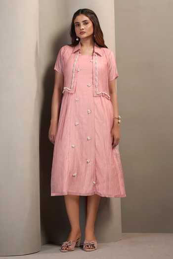 Savaaya Evie Handwork Tissue Dress & Jacket Set 