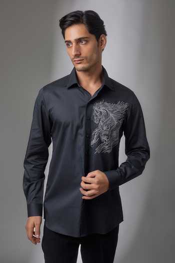 Salil Bhatia Majestic Mane Dori Embroidered Shirt
