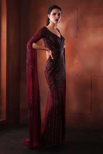 Bhawna Rao Bead & Sequin Hand Embroidered Gown