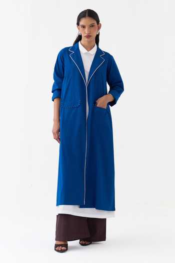 Three Poplin Chanderi Jacket Pant Set 