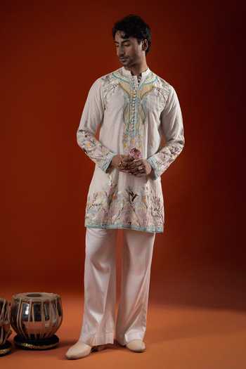 Sanchit Sharma Botanical Embroidered Kurta Set 