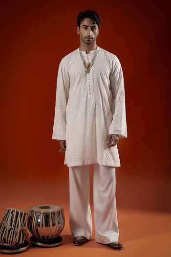 Sanchit Sharma Ivory Textured Kurta Set 