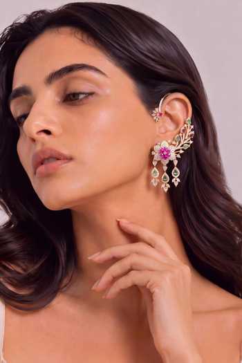 Mnsh Gulbagh Imitation Diamond Ear Cuff - Single Pc 