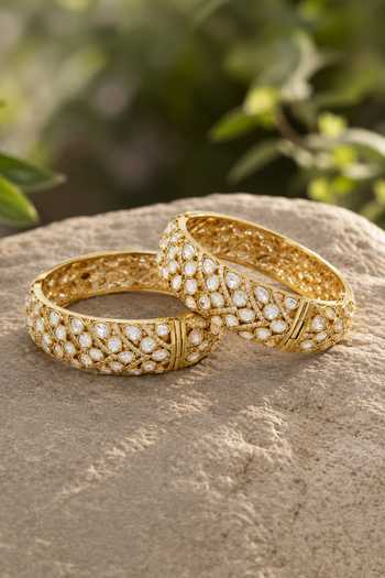 Vivinia By Vidhi Mehra Polki Statement Kada - Set of 2 
