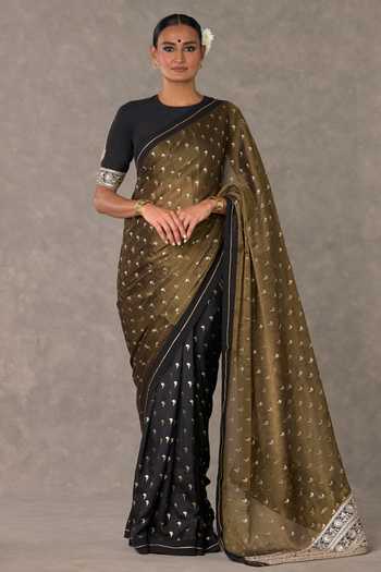 Masaba Winegarden Foil Print Saree With Unstitched Blouse Piece 