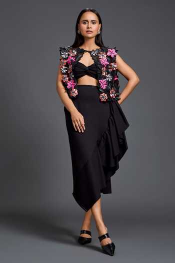 Deepika Arora Embroidered Cape Skirt Set 