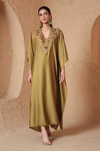 Label Niti Bothra Zardozi Neckline Embroidered Kaftan 