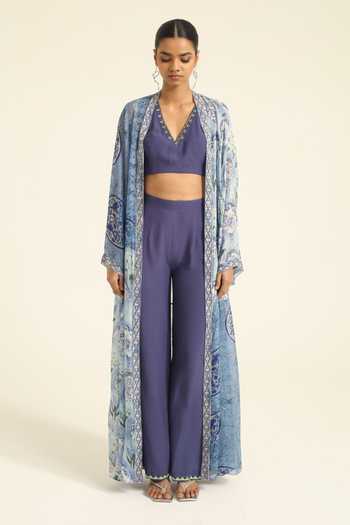 Poonam Dubey Dakshi Floral Print Jacket Pant Set 