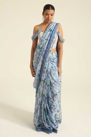 Poonam Dubey Emara Printed Pre-Draped Saree With Blouse 