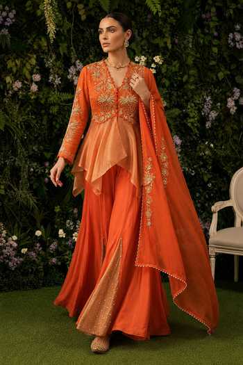 Shreeka Embroidered Peplum Top Sharara Set 