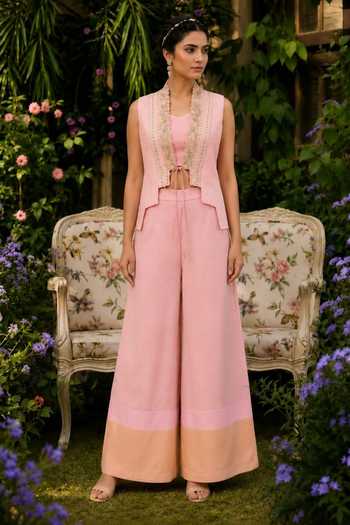 Shreeka Zardozi Embroidered Jacket Pant Set 