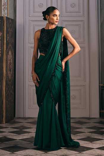 Studio22 By Pulkita Arora Bajaj Lustrous Tassel Pre-Draped Lehenga Saree & Blouse 
